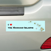 I (hart) de Hawaiiaanse eilanden Bumpersticker (Op auto)
