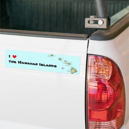 I (hart) de Hawaiiaanse eilanden Bumpersticker (Op Truck)