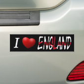I Hart Engeland op Engelse vlag bst Bumpersticker (Op auto)