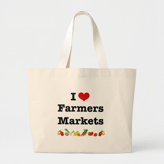 I Hart Farmers Markets Grote Tote Bag (Voorkant)
