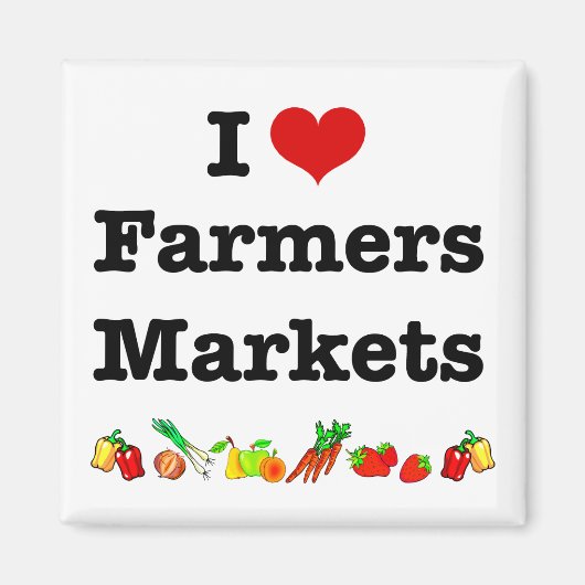 I Hart Farmers Markets Magneet (Voorkant)
