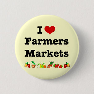I Hart Farmers Markets Ronde Button 5,7 Cm