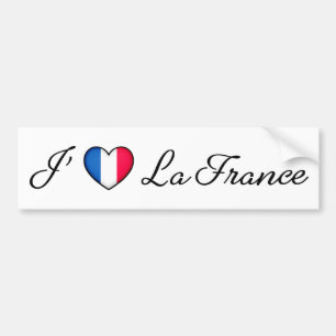 "I hart France" Franse Pride "J'adore La France" Bumpersticker