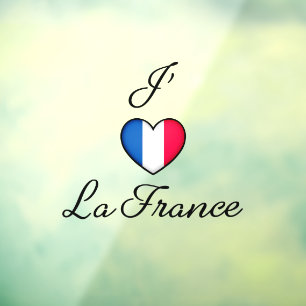 "I hart France" Franse Pride "J'adore La France" Raamsticker