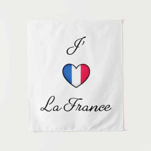 "I hart France" Franse Pride "J'adore La France"  Wandkleed (Voorkant)