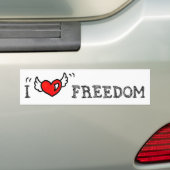 I Hart Freedom bumper sticker (Op auto)