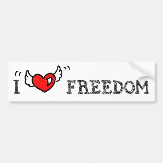 I Hart Freedom bumper sticker (Voorkant)