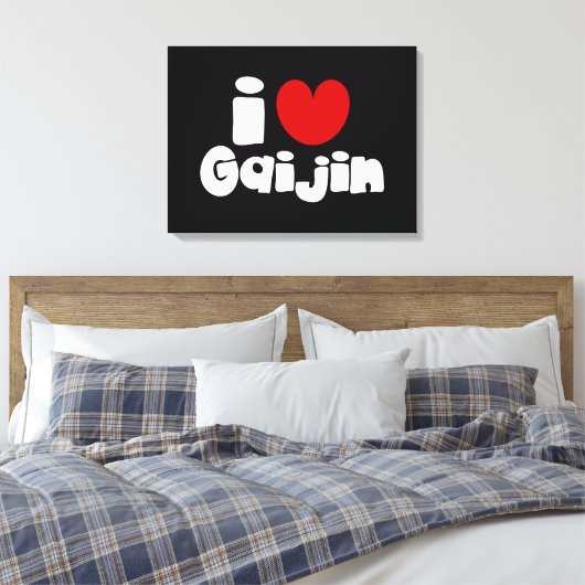 i hart Gaijin Canvas Afdruk (Insitu (Slaapkamer))