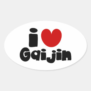 i hart Gaijin Ovale Sticker