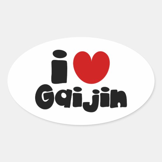 i hart Gaijin Ovale Sticker (Voorkant)