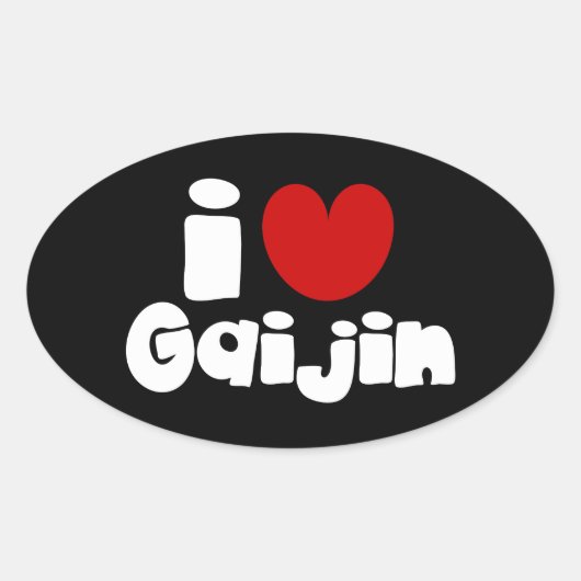 i hart Gaijin Ovale Sticker (Voorkant)