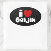 i hart Gaijin Ovale Sticker (Tas)