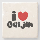 i hart Gaijin Stenen Onderzetter (Voorkant)