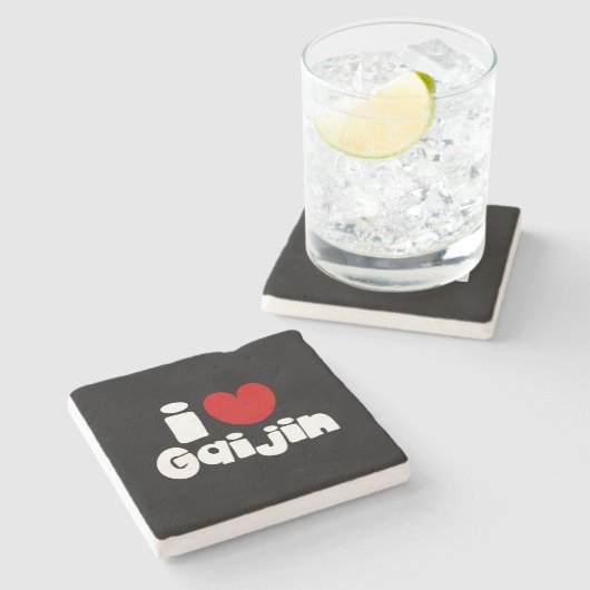 i hart Gaijin Stenen Onderzetter (Zijkant)