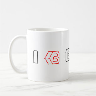 I Hart Geeks ASCII ART Koffiemok