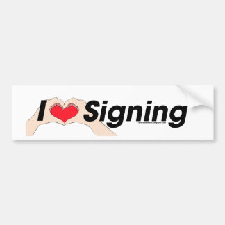 I hart Hands Signing Bumpersticker