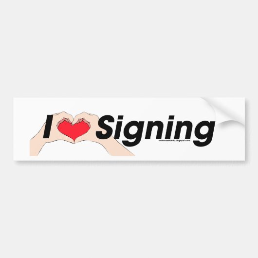 I hart Hands Signing Bumpersticker (Voorkant)