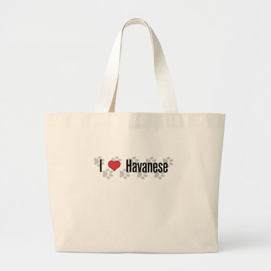 I (hart) Havanees Grote Tote Bag (Voorkant)