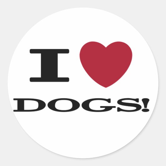 I (hart) Honden Ronde Sticker (Voorkant)