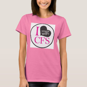 I {hart} Iemand met CFS (roze) T-shirt