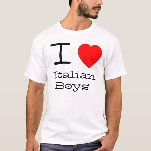 I *hart* Italiaanse jongens T-shirt (Voorkant)