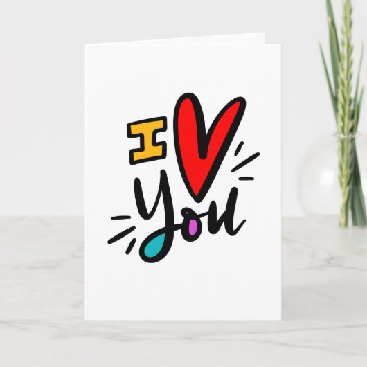 I Hart Jou, met de hand geschreven Kaart (Voorkant)