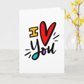 I Hart Jou, met de hand geschreven Kaart (Gele Bloem)