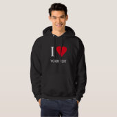 I HART (jouw tekst) Hoodie (Voorkant volledig)