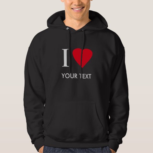 I HART (jouw tekst) Hoodie (Voorkant)