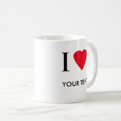 I HART (jouw tekst) Koffiemok (Voorkant rechts)
