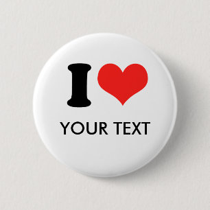 I HART (jouw tekst) Ronde Button 5,7 Cm
