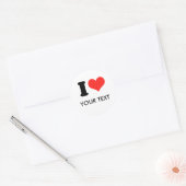 I HART (jouw tekst) Ronde Sticker (Envelop)
