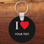 I HART (jouw tekst) Sleutelhanger (Voorkant)