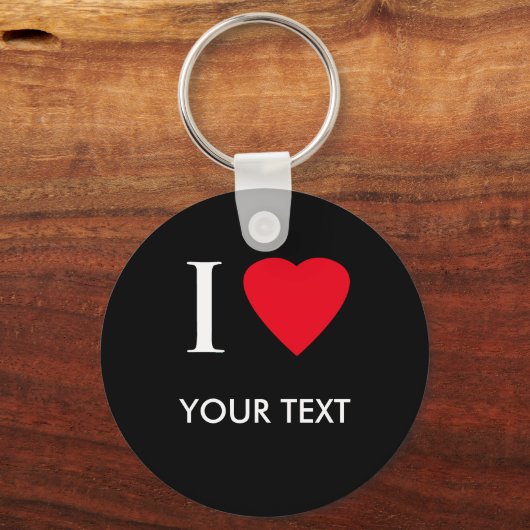 I HART (jouw tekst) Sleutelhanger (Voorkant)