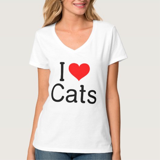 I (hart) Katten T-shirt (Voorkant)