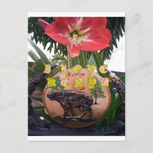 I (Hart) Kenia Buffalo Patch/Print Briefkaart (Voorkant)