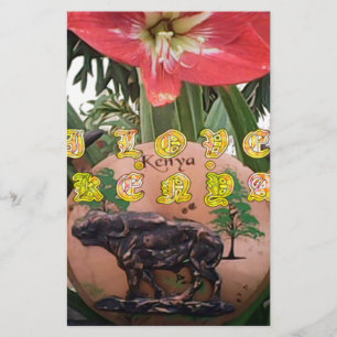 I (Hart) Kenia Buffalo Patch/Print Briefpapier
