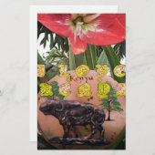 I (Hart) Kenia Buffalo Patch/Print Briefpapier (Voorkant / Achterkant)