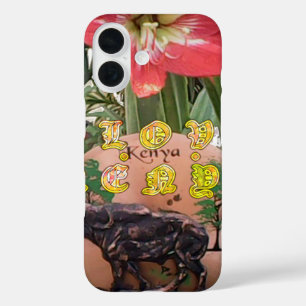 I (Hart) Kenia Buffalo Patch/Print iPhone 16 Hoesje