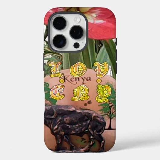 I (Hart) Kenia Buffalo Patch/Print Case-Mate iPhone Case (Achterkant)