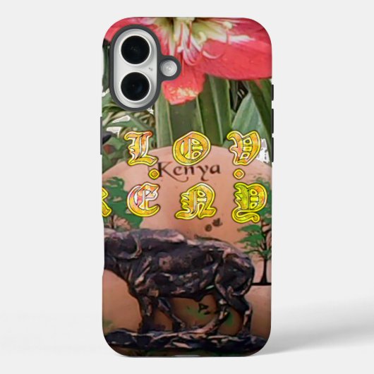 I (Hart) Kenia Buffalo Patch/Print Case-Mate iPhone Case (Achterkant)