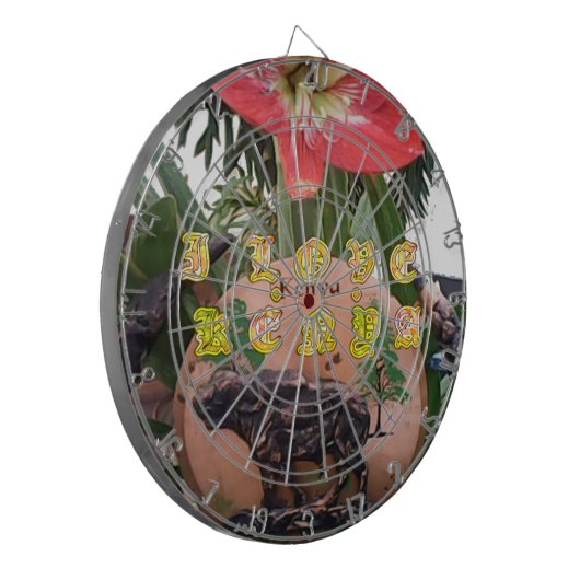 I (Hart) Kenia Buffalo Patch/Print Dartbord (Voorkant Links)