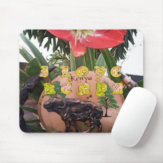 I (Hart) Kenia Buffalo Patch/Print Muismat (Met muis)