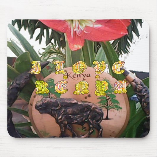 I (Hart) Kenia Buffalo Patch/Print Muismat (Voorkant)