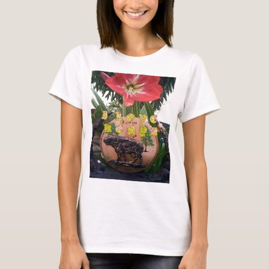 I (Hart) Kenia Buffalo Patch/Print T-shirt (Voorkant)