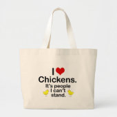 I (Hart) Kippen Grote Tote Bag (Voorkant)
