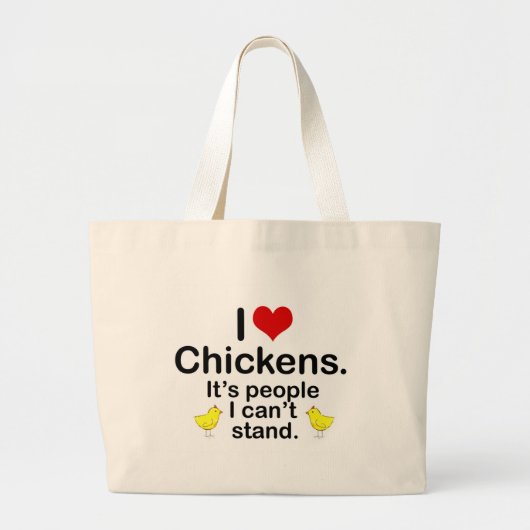 I (Hart) Kippen Grote Tote Bag (Voorkant)