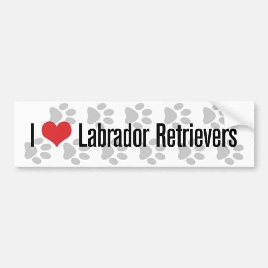 I (hart) Labrador Retrievers Bumpersticker (Voorkant)