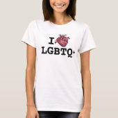 I Hart LGBTQ+ anatomisch correct hart T-shirt (Voorkant)