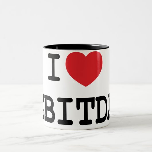 I hart/liefde EBITDA-mok Tweekleurige Koffiemok (Center)